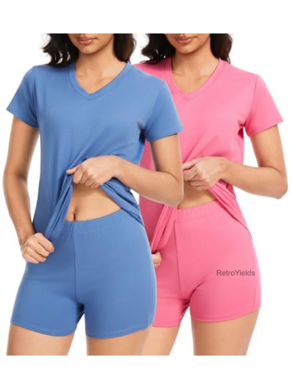 Women's 2 Piece Lounge Short Set Polyester Spandex Pull On